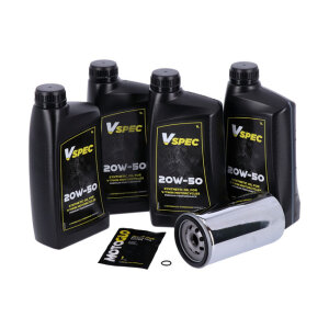 MCS, engine oil service kit. 20W50 Synthetic, 91-98 Dyna