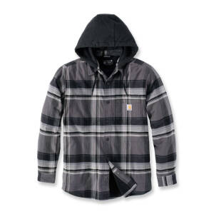 ** Carhartt Flannel lined hooded shirt black Size 2XL