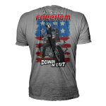Down-n-Out Freedom Rider t-shirt american flag grey Size L