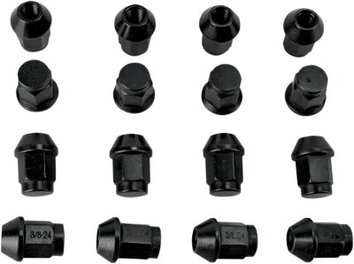 Lug Nut Blk 3/8 Tapr 16p