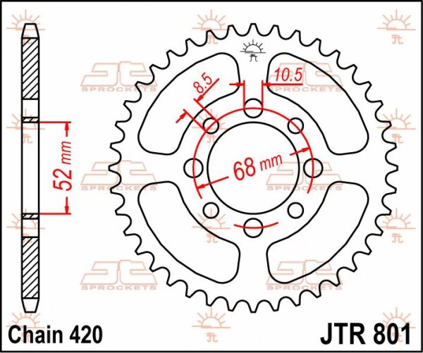 Sprocket Rear 44t 420