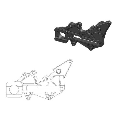 Brake Caliper Adaptor Black