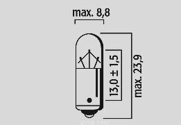 Bulb 12v 3w Ba9s 10pk