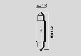 Bulb 12v10w Sv8 5 11x35mm 10pk