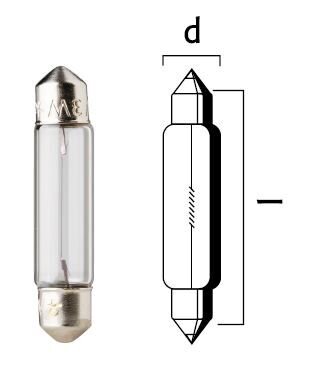 Bulb 12v3w Sv5 5 6 2x28mm 10pk