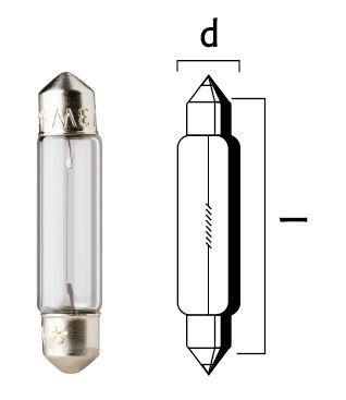 Bulb 12v3w Sv5 5 6 2x28mm 10pk