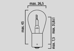 Bulb 12v 25w Ba15s 10pk