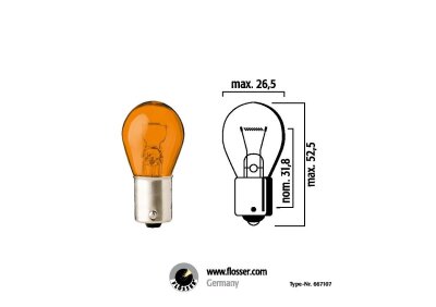 Bulb 12v Py21w Ba15s Amb. 10pk