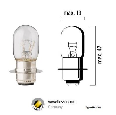 Bulb 12v 35/35w P15d-25-1 10pk