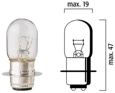 Bulb 12v 35/35w P15d-25-1 10pk