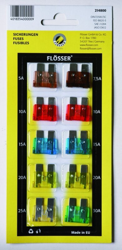 Fuses Standrd Assort 10pc Card
