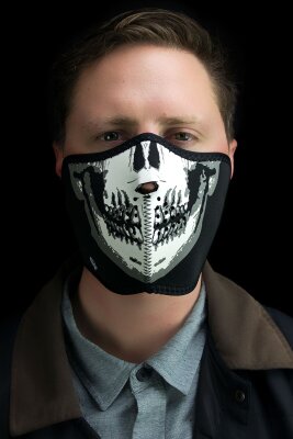 Half Mask Glow Skull Face