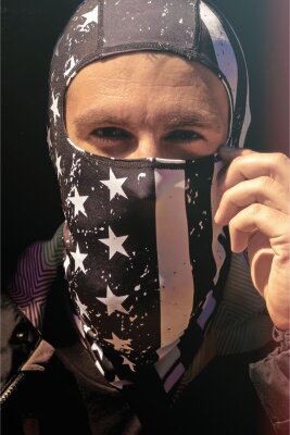 Balaclava Bk/wh Flag