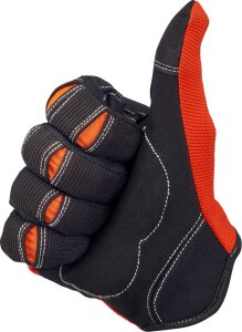 Gloves Moto Org/blk Lg