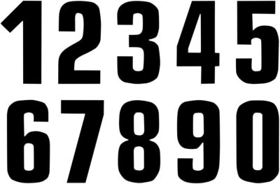 Number #7 16x7.5cm Bk