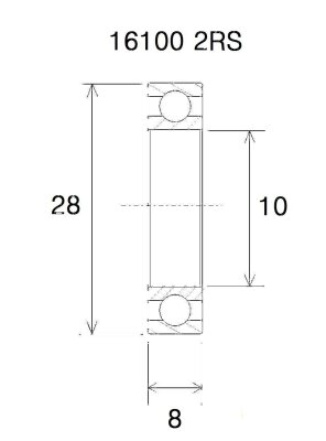 Bearing B3 10x28x8mm