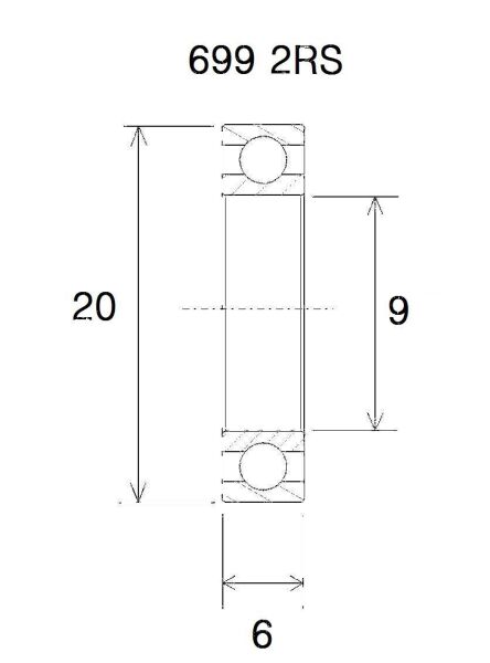 Bearing B3 9x20x6mm