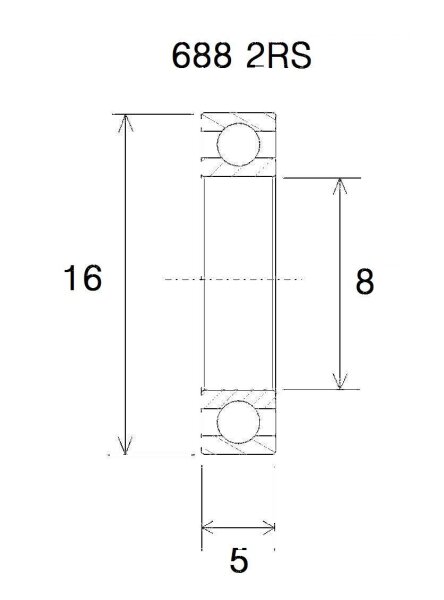 Bearing Max 8x16x5/6.5mm