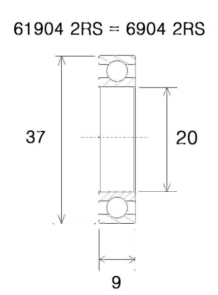 Bearing Max 20x37x9mm