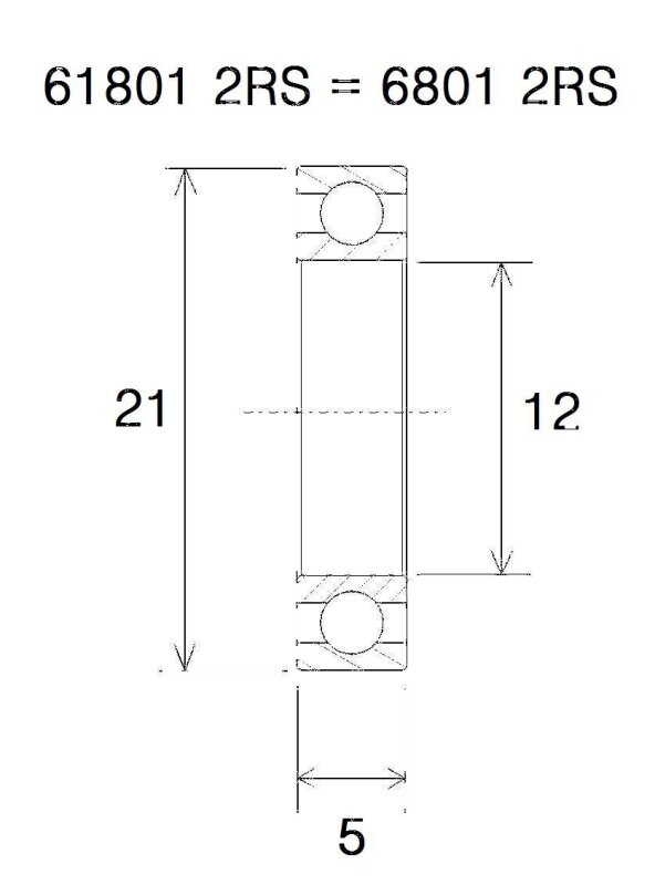 Bearing B5 12x21x5mm