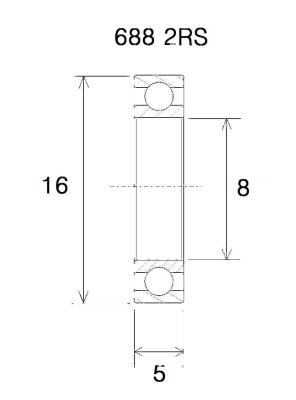 Bearing B5 8x16x5mm