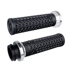 ODI, V-twin lock-on grips vans signature, tbw. black/silver