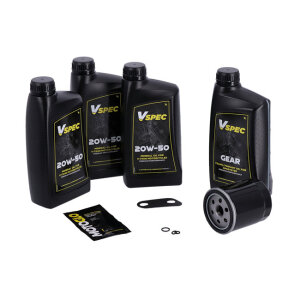 MCS, Big Oil service kit. Mineral. Black filter, 04-20 XL Sportster