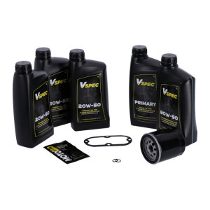 MCS, Big Oil service kit. Mineral. Black filter, 99-06 Softail 99-05 Dyna