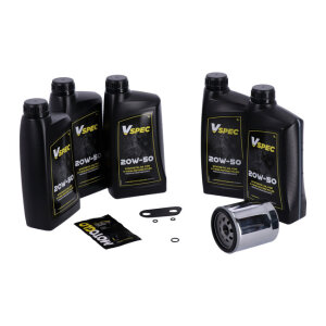 MCS, Big Oil service kit. Full synthetic. Chrome filter, 04-20 XL Sportster