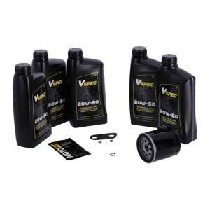 MCS, Big Oil service kit. Full synthetic. Black filter, 04-20 XL Sportster