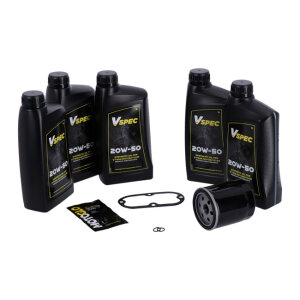 MCS, Big Oil service kit. Full synthetic. Black filter, 84-98 Evo Softail