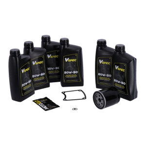 MCS, Big Oil service kit. Full synthetic. Black filter, 86-98 FLT/Touring