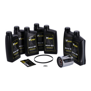 MCS, Big Oil service kit. Full synthetic. Chrome filter, 17-25 FLT/Touring; 17-25 Trikes
