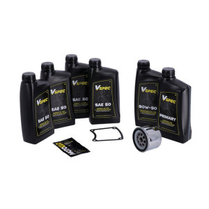 MCS, Big Oil service kit. Mineral SAE50. Chrome filter, 85-86 FXR