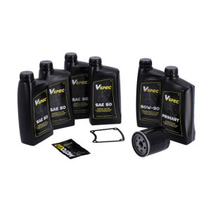 MCS, Big Oil service kit. Mineral SAE50. Black filter, 85-86 FXR
