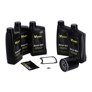 MCS, Big Oil service kit. Full synthetic. Black filter, 99-06 FLT/Touring