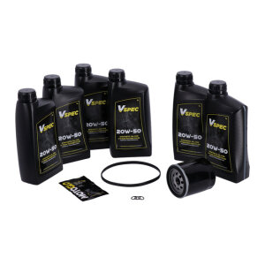 MCS, Big Oil service kit. Full synthetic. Black filter, 07-16 FLT/Touring; 09-16 Trike