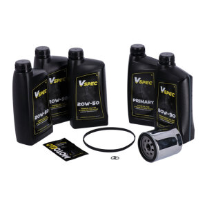 MCS, Big Oil service kit. Mineral. Chrome filter, 06-17 Dyna; 07-17 Softail