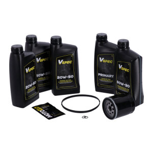 MCS, Big Oil service kit. Mineral. Black filter, 06-17 Dyna; 07-17 Softail