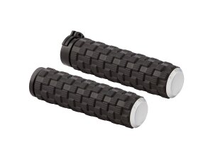 AirTrax Grips Black Rubber, Chrome Endcaps 1"...