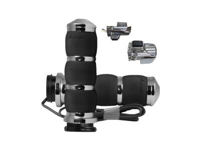 Air Cushion Heated Grips Chrome 1" Throttle By Wire