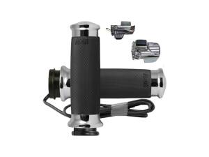 Custom Contour Heated Grips Chrome 1" Throttle By Wire