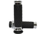 Diamond Contour Grips Chrome 1" Throttle Cables