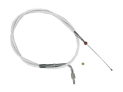 Stainless Braided Throttle Cable 90 ° Stainless Steel Clear Coated 30"
