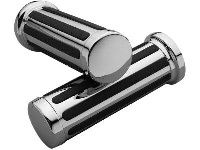 Ribbed Grips Chrome 1" Throttle Cables