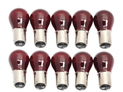 Replacement Bulb 12V, 10W dual-filmament (Tail-and Turnsignal) Red Pack 10