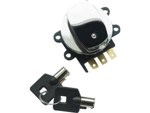 Dash Panel Side Hinge Ignition Switch, Chrome with Barrel...