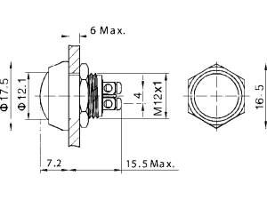 Edelstahl Taster M12x1 Stainless Steel