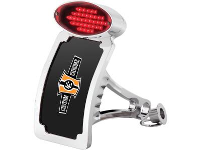 Curved Taillight & License Plate Kit Curved US License Plate Size, Cateye Taillight Chrome