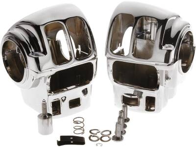 96-up Style Switch Housing Kit For models with radio and cruise control Chrome 1"